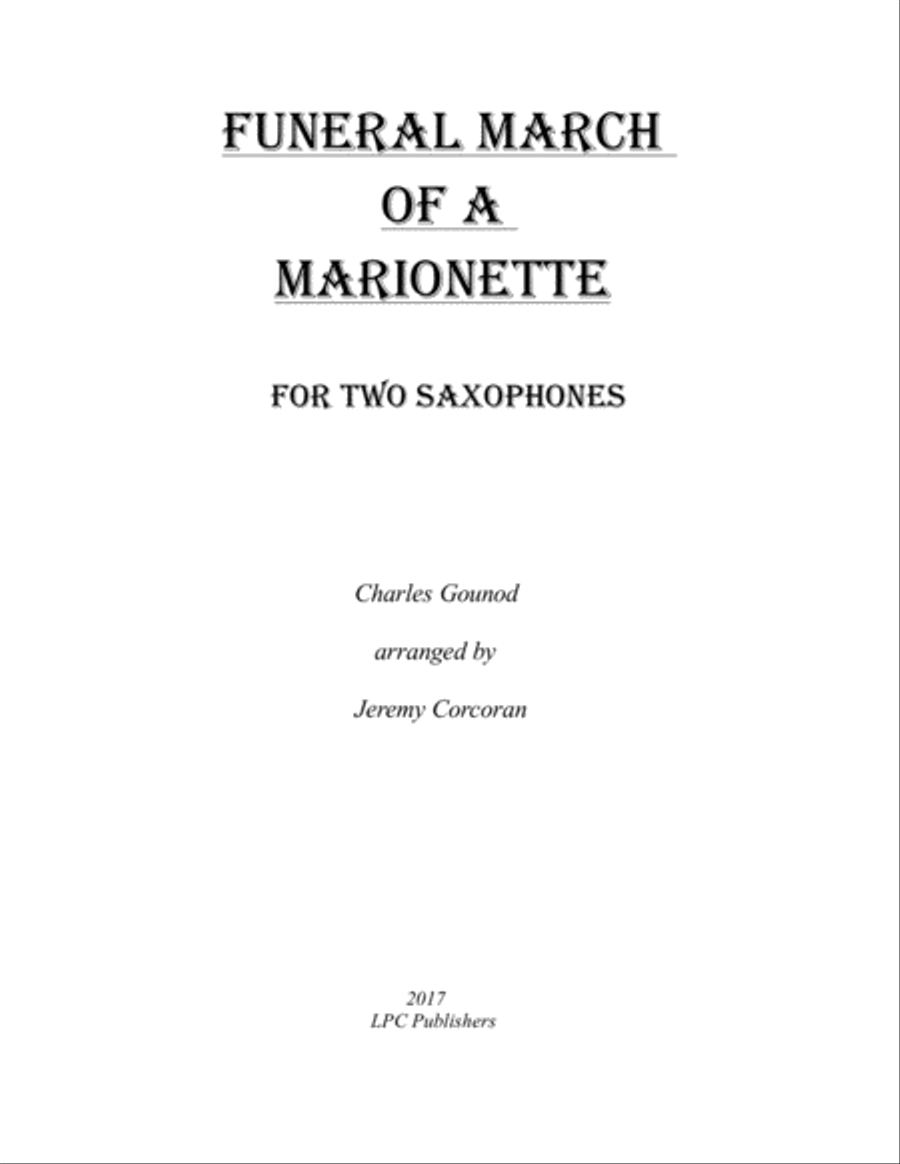 Funeral March of a Marionette for Two Saxophones Woodwind Duet scores gallery preview page 1