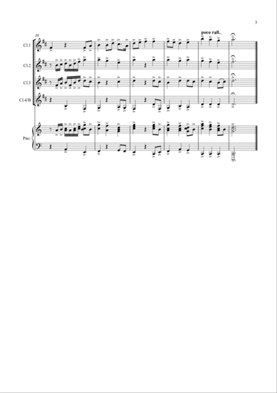 2 Classical Favourites for Clarinet Quartet (volume two) Clarinet Quartet scores gallery preview page 3