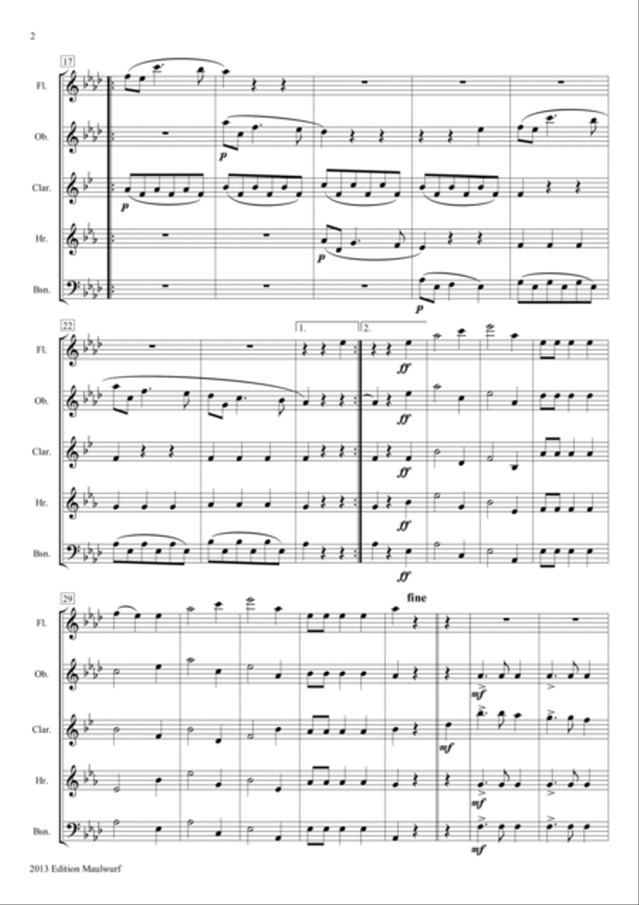 Waltz Waltz Woodwind Quintet scores gallery preview page 2