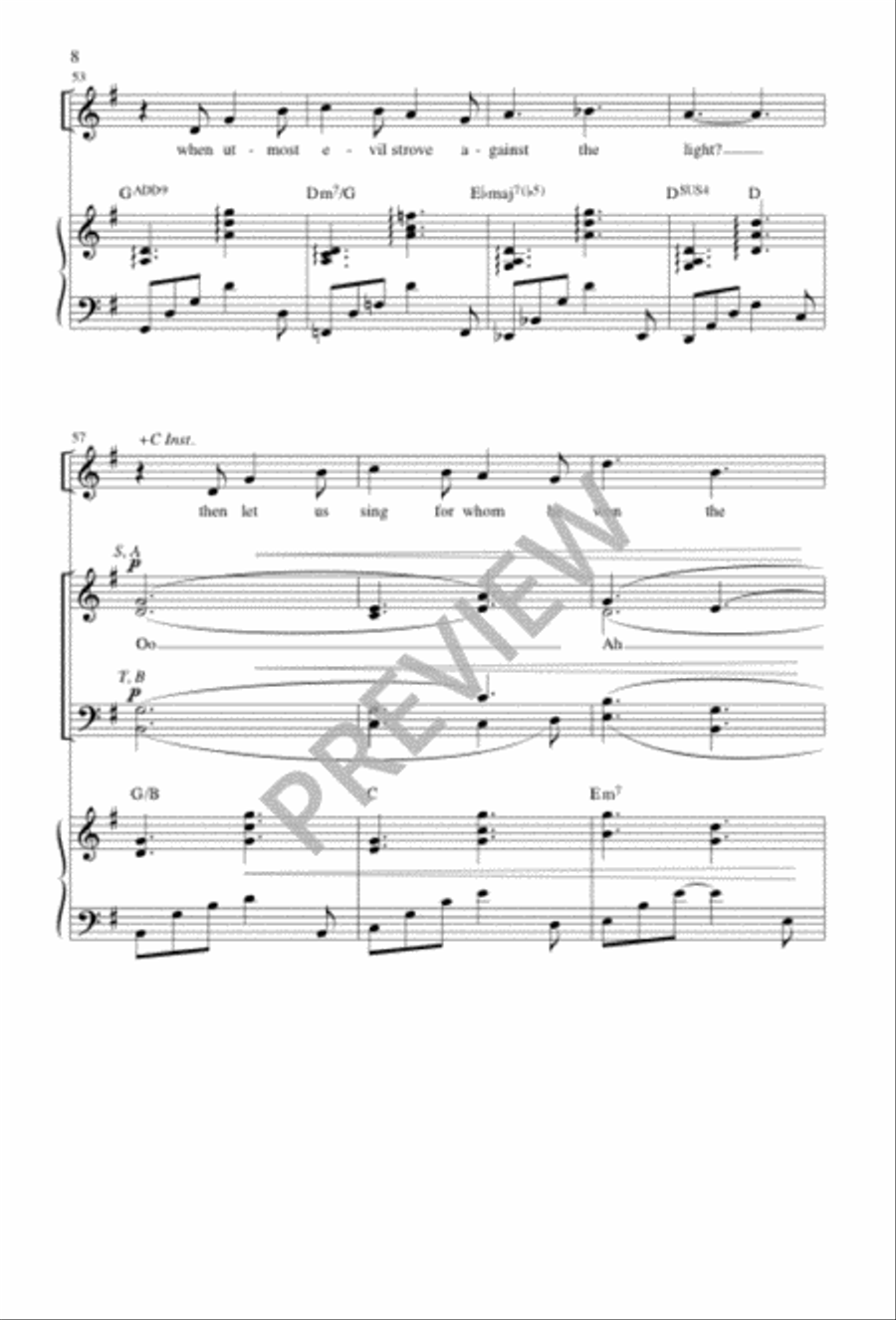 When, in Our Music, God Is Glorified 4-Part scores gallery preview page 9