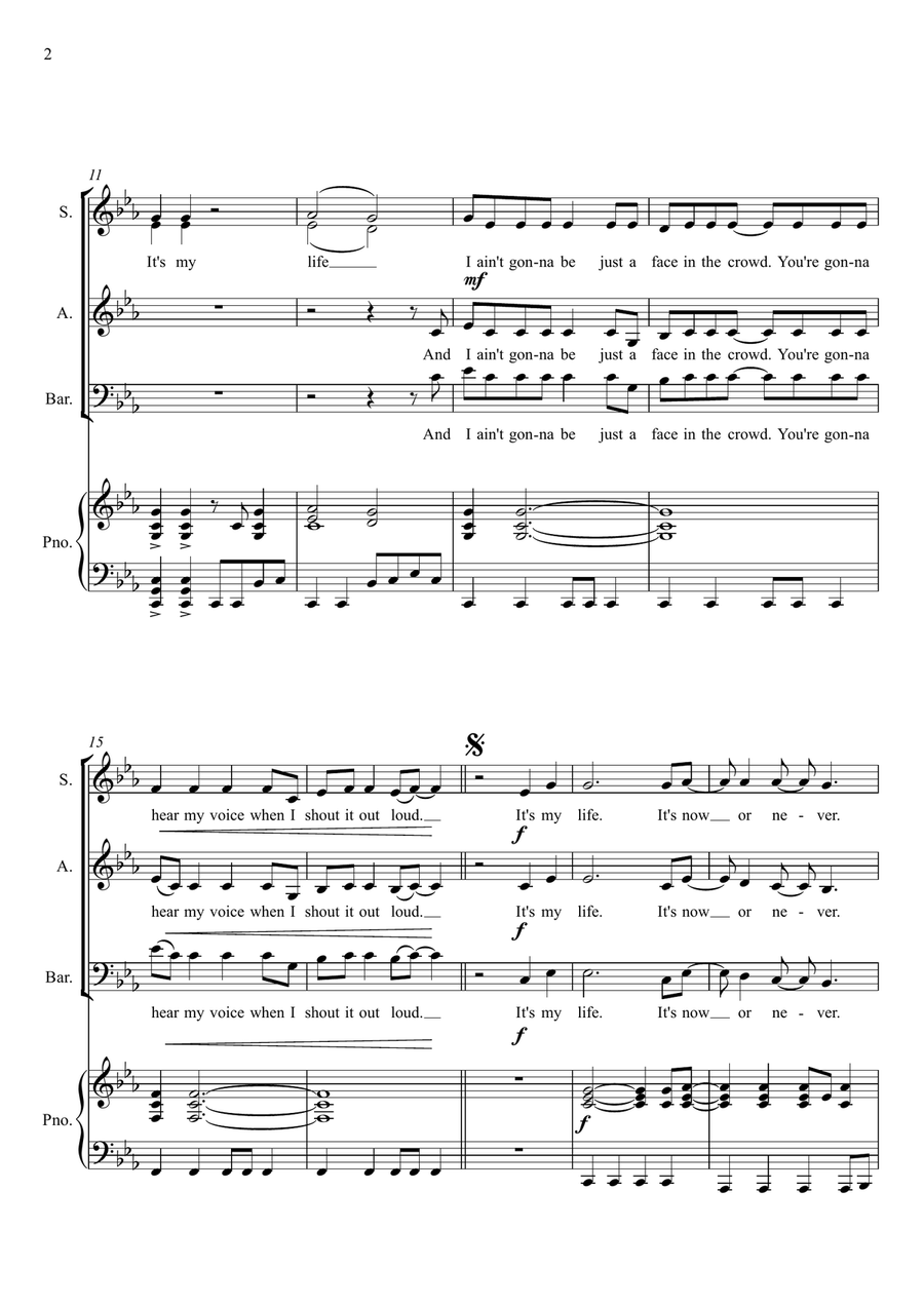 It's My Life 3-Part scores gallery preview page 2