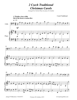 2 Traditional Czech Christmas Carols for Cello & Piano