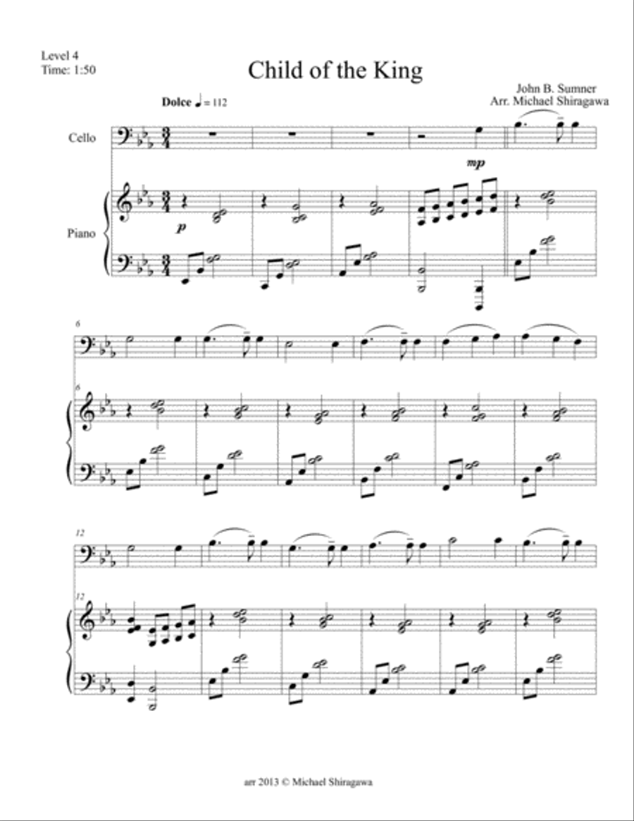 Child of the King - Cello Piano scores gallery preview page 2
