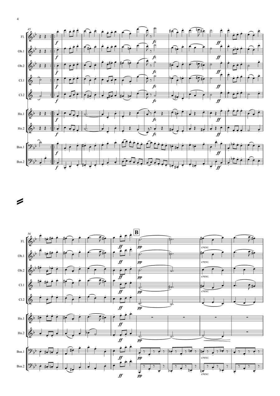 Gouvy: Petite Suite Gauloise Op.90 Mvt.I Introduction et Menuet - wind nonet Large Ensemble scores gallery preview page 4