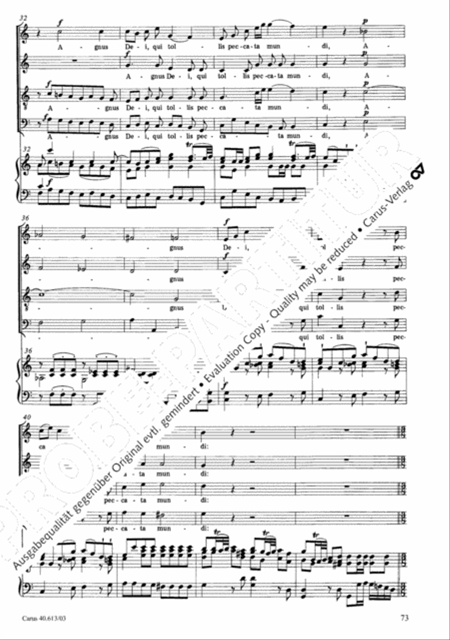 Mass in C (Missa in C) 4-Part scores gallery preview page 74