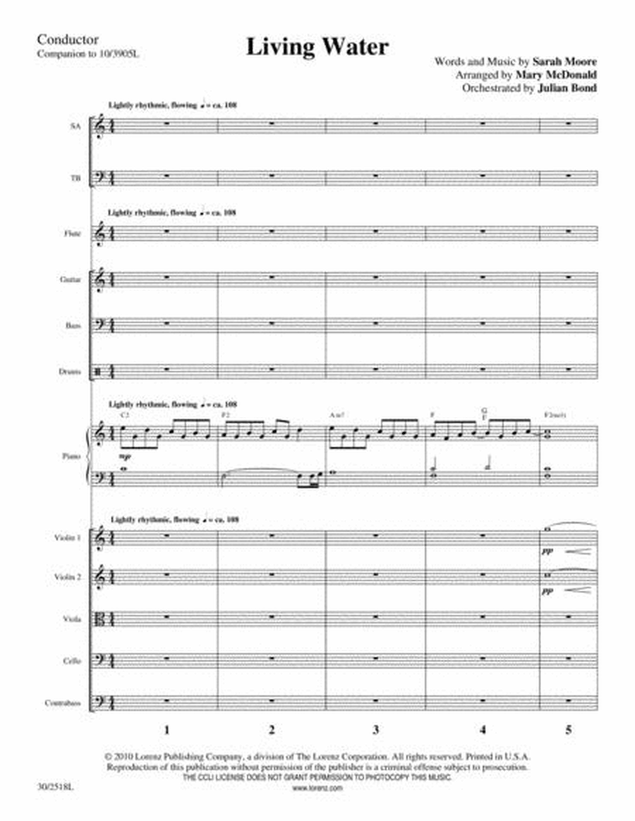 Living Water - Instrumental Ensemble Score and Parts