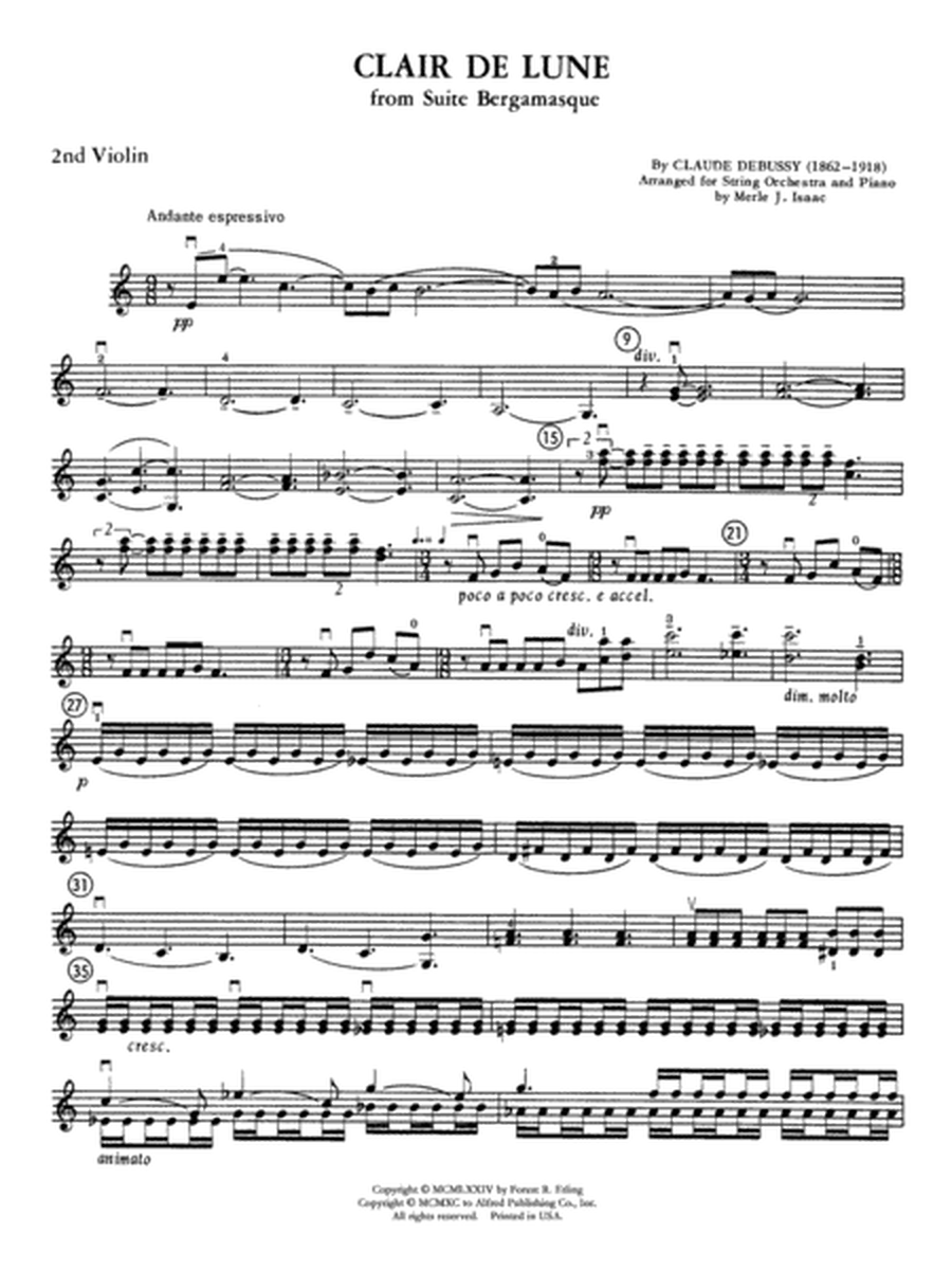 Clair de lune: 2nd Violin