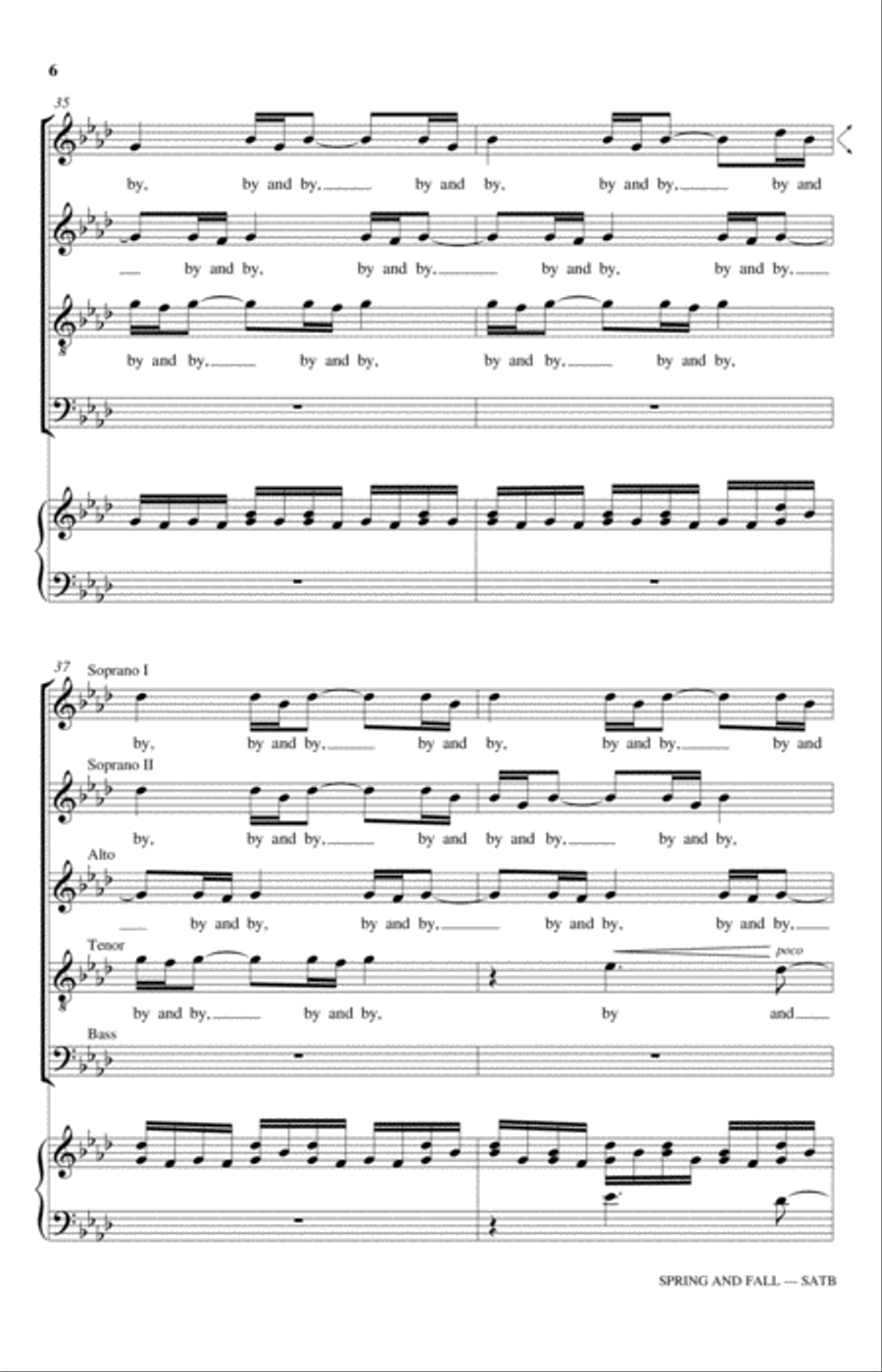 Spring And Fall: To A Young Child 4-Part scores gallery preview page 6