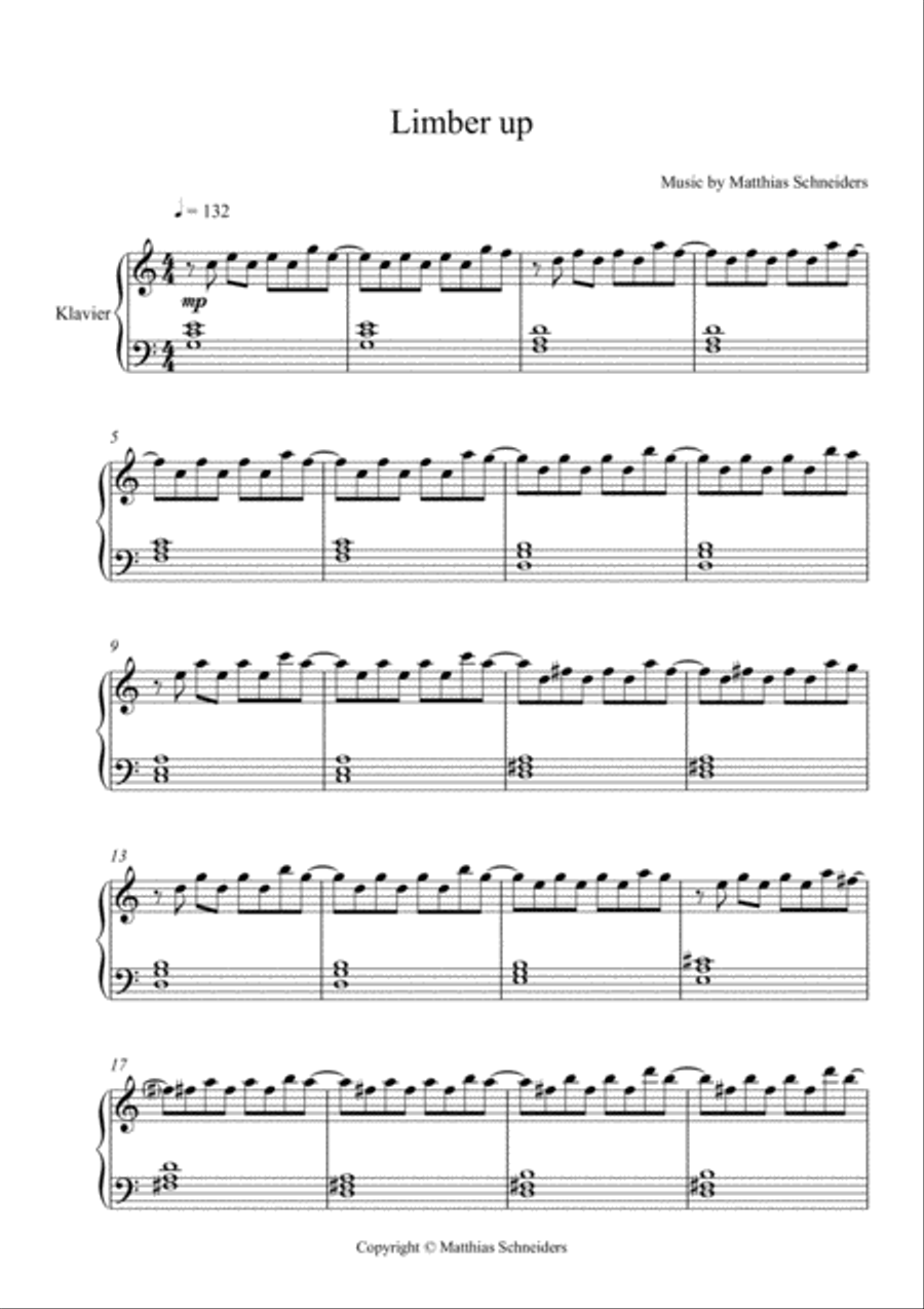 Limber up Limber up Piano Solo scores gallery preview page 1