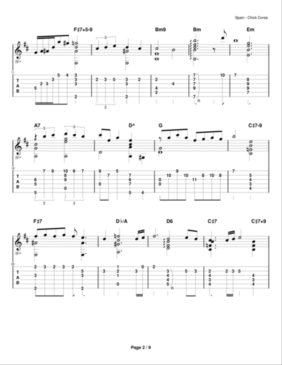 Spain Electric Guitar scores gallery preview page 2