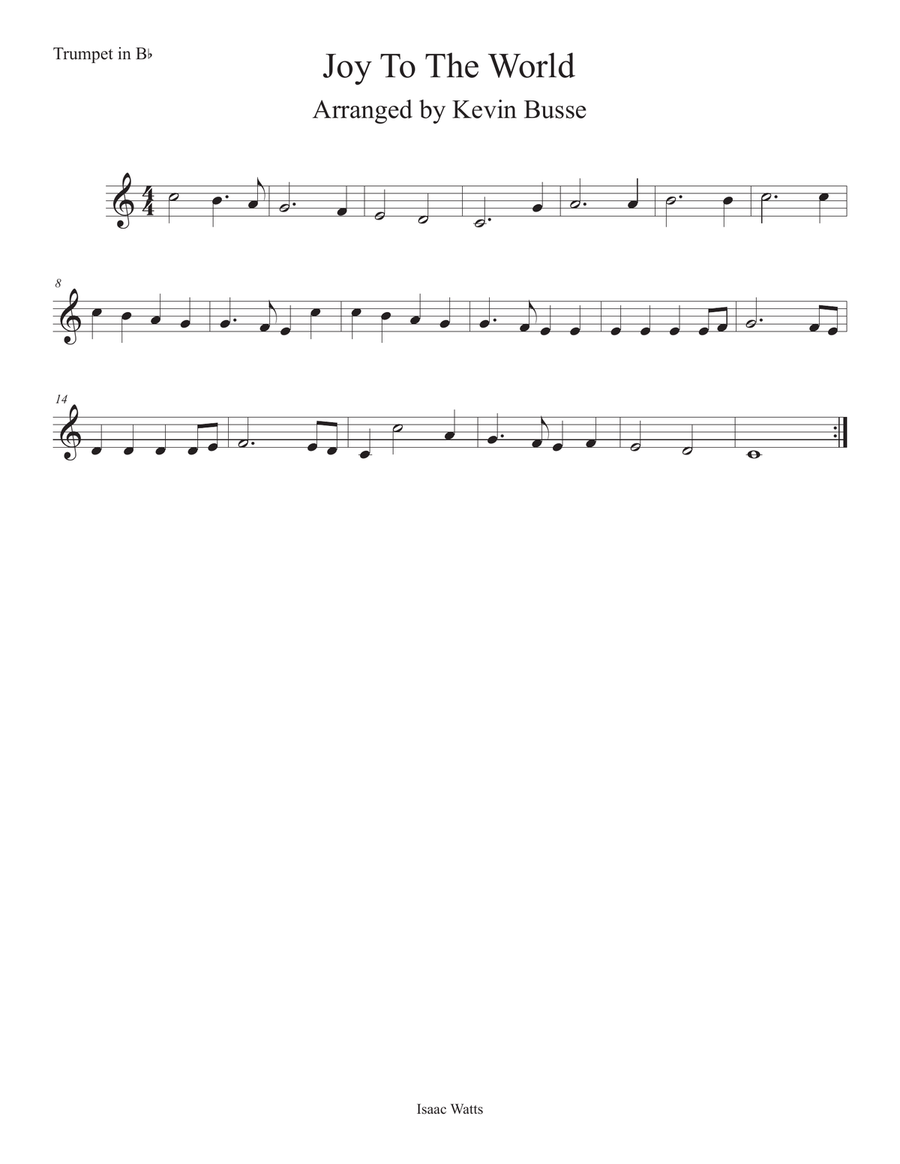 Joy To The World (Easy key of C) Trumpet Trumpet Solo scores gallery preview page 1