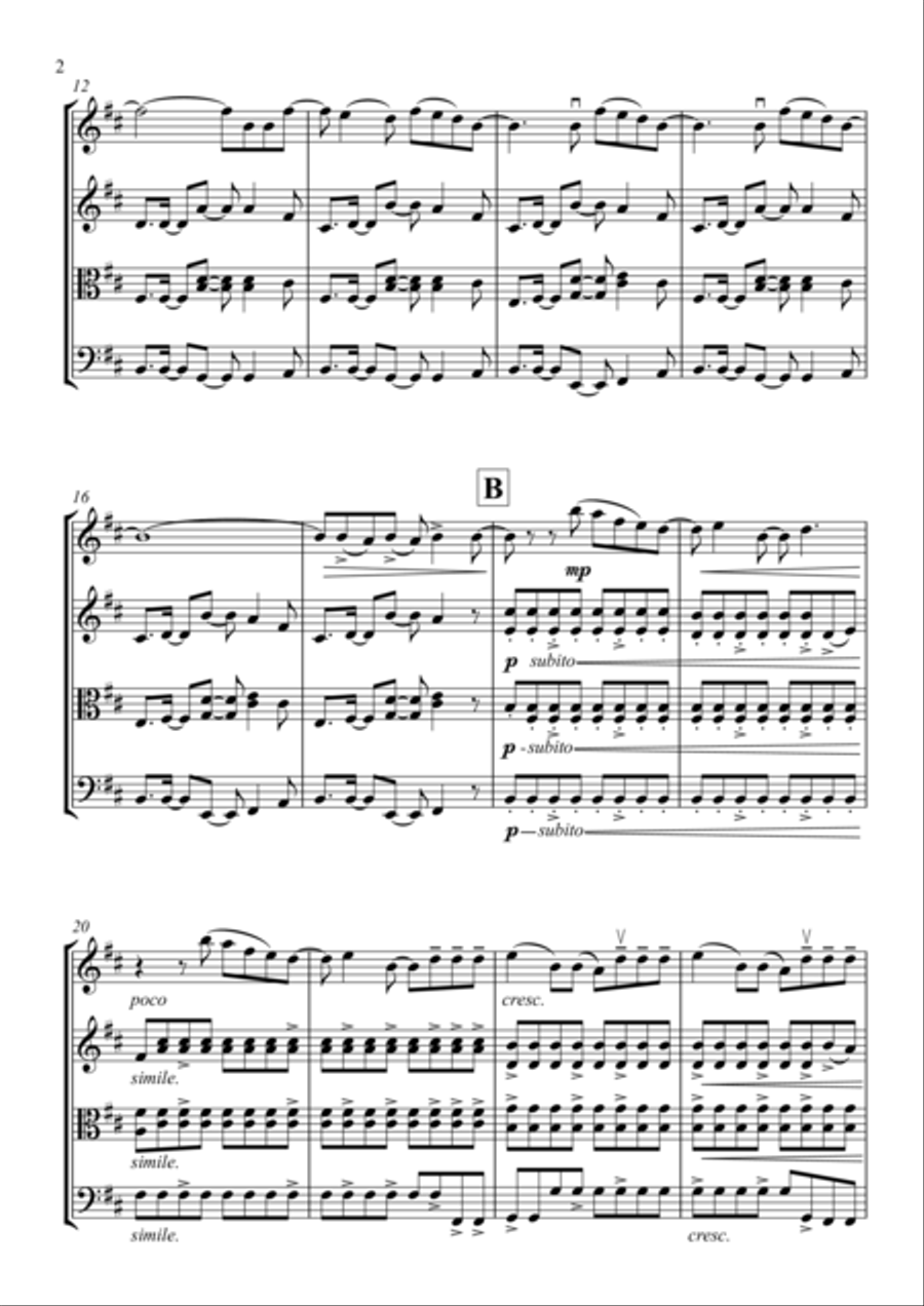 Moves Like Jagger String Quartet scores gallery preview page 2