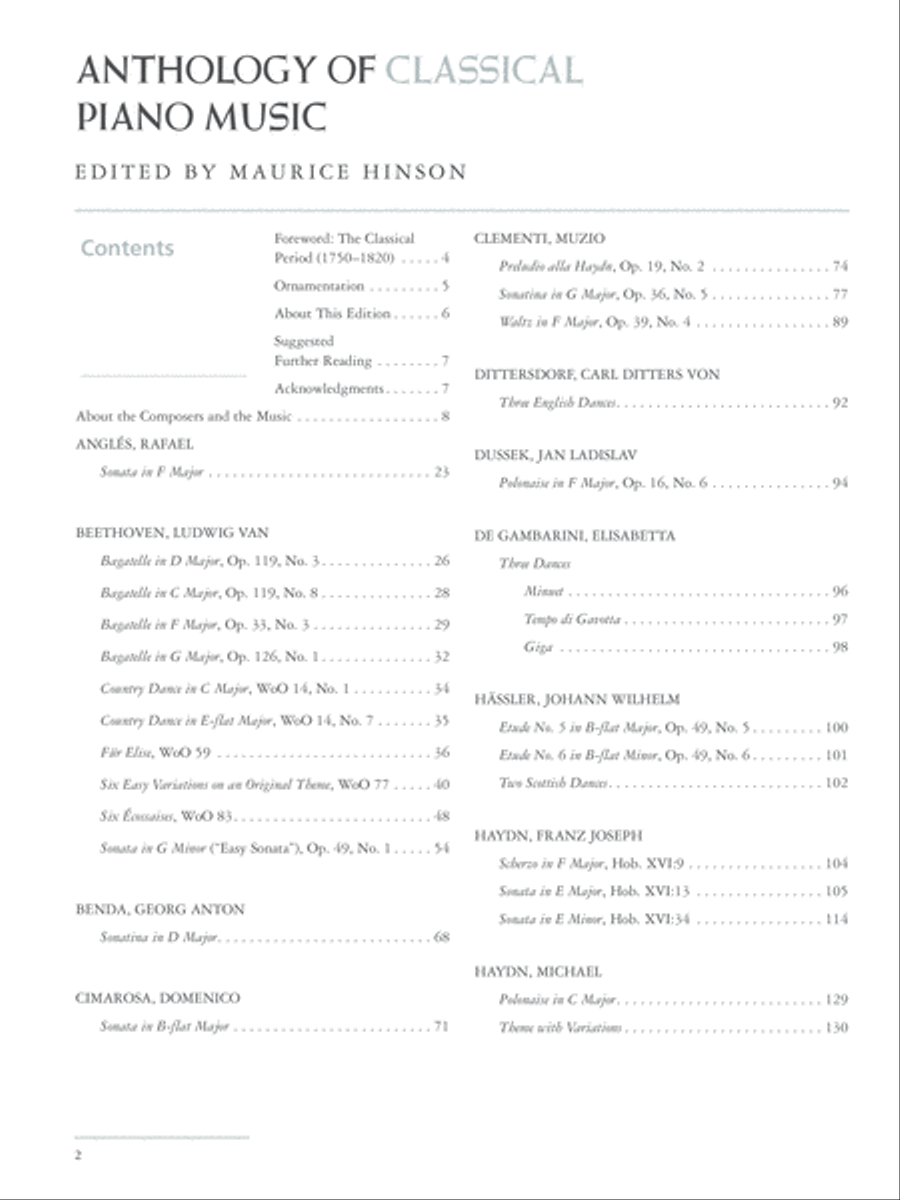 Anthology of Classical Piano Music Piano Solo scores gallery preview page 2