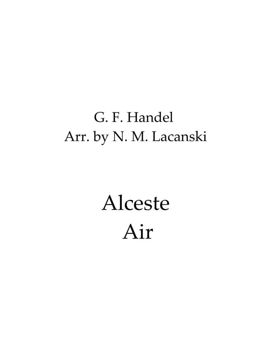 Alceste Air (Easy) Woodwind Quartet scores gallery preview page 1