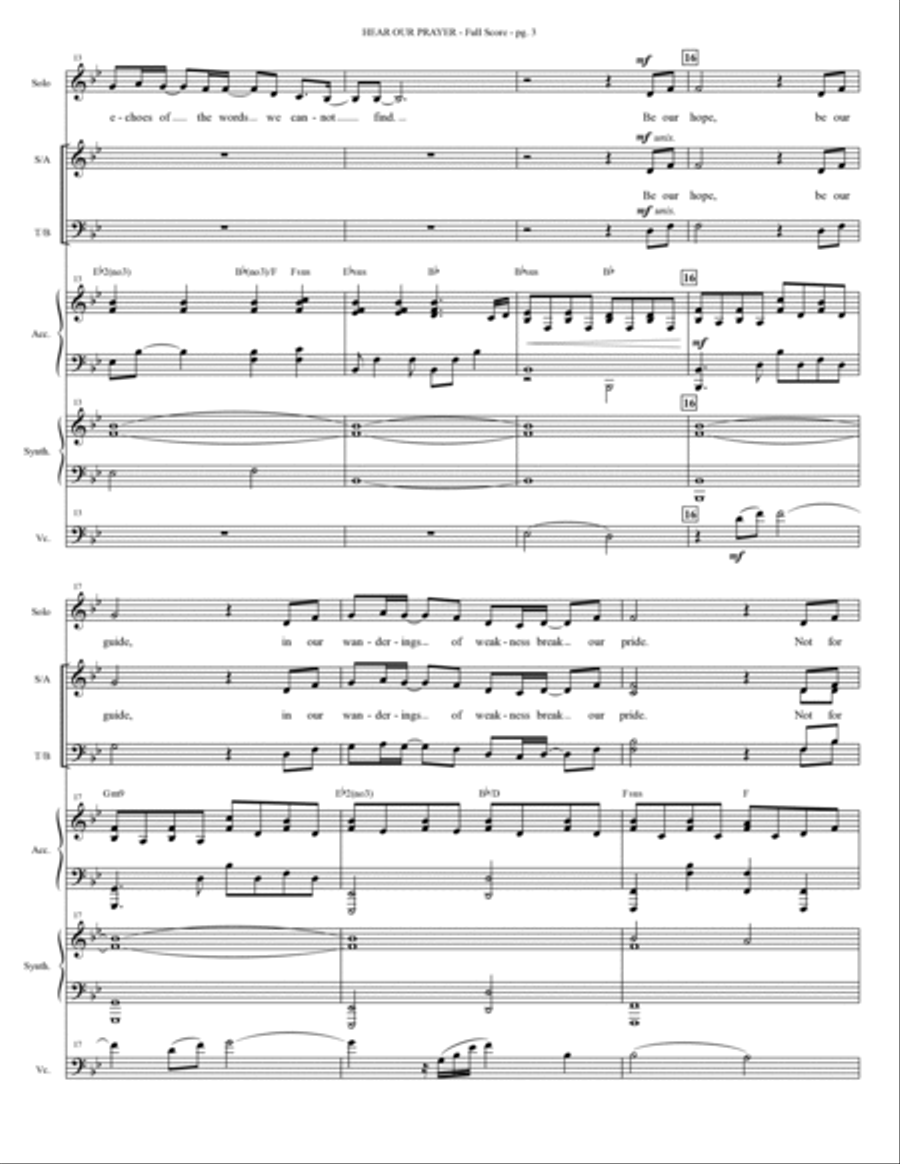 Hear Our Prayer (arr. Heather Sorenson) - Full Score Choir scores gallery preview page 3
