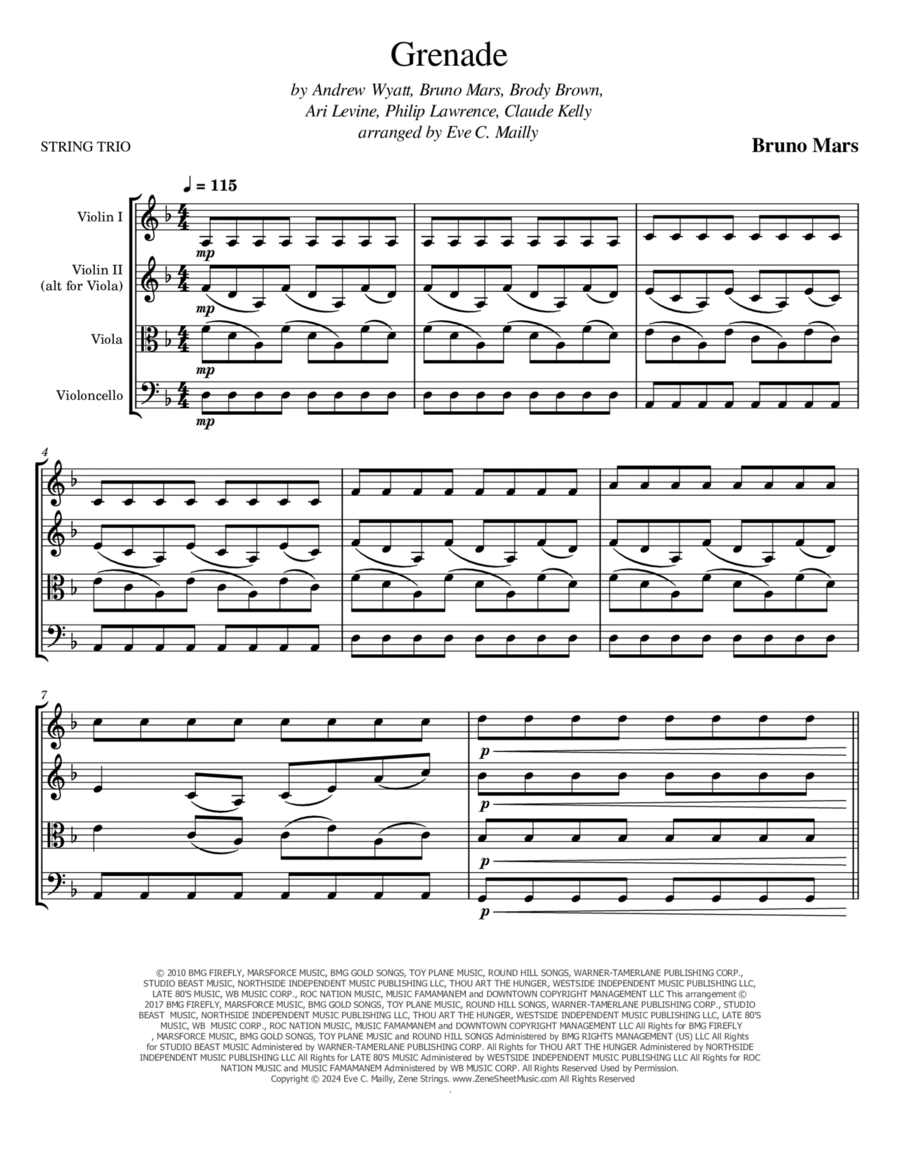 Grenade String Trio scores gallery preview page 1