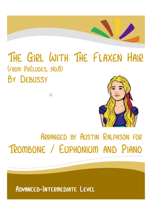 Book cover for The Girl With The Flaxen Hair (Debussy) - trombone / euphonium and piano with FREE BACKING TRACK