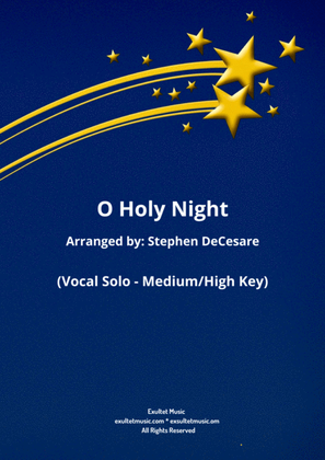 O Holy Night (Vocal solo - Medium/High Key - (Bb)