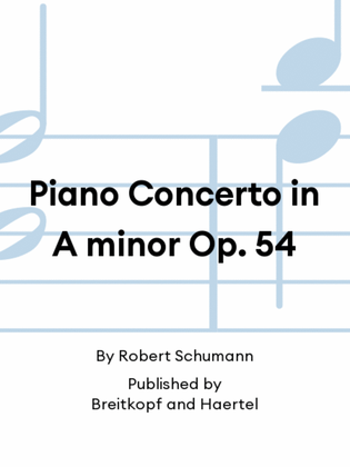 Book cover for Piano Concerto in A minor Op. 54