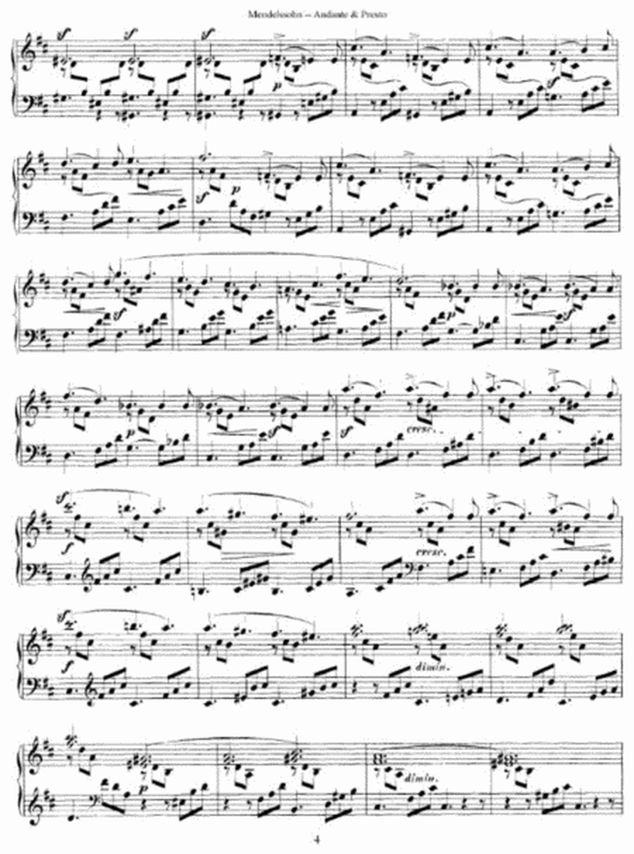 Mendelssohn - Andante cantabile e Presto agitato in B Major (1838)