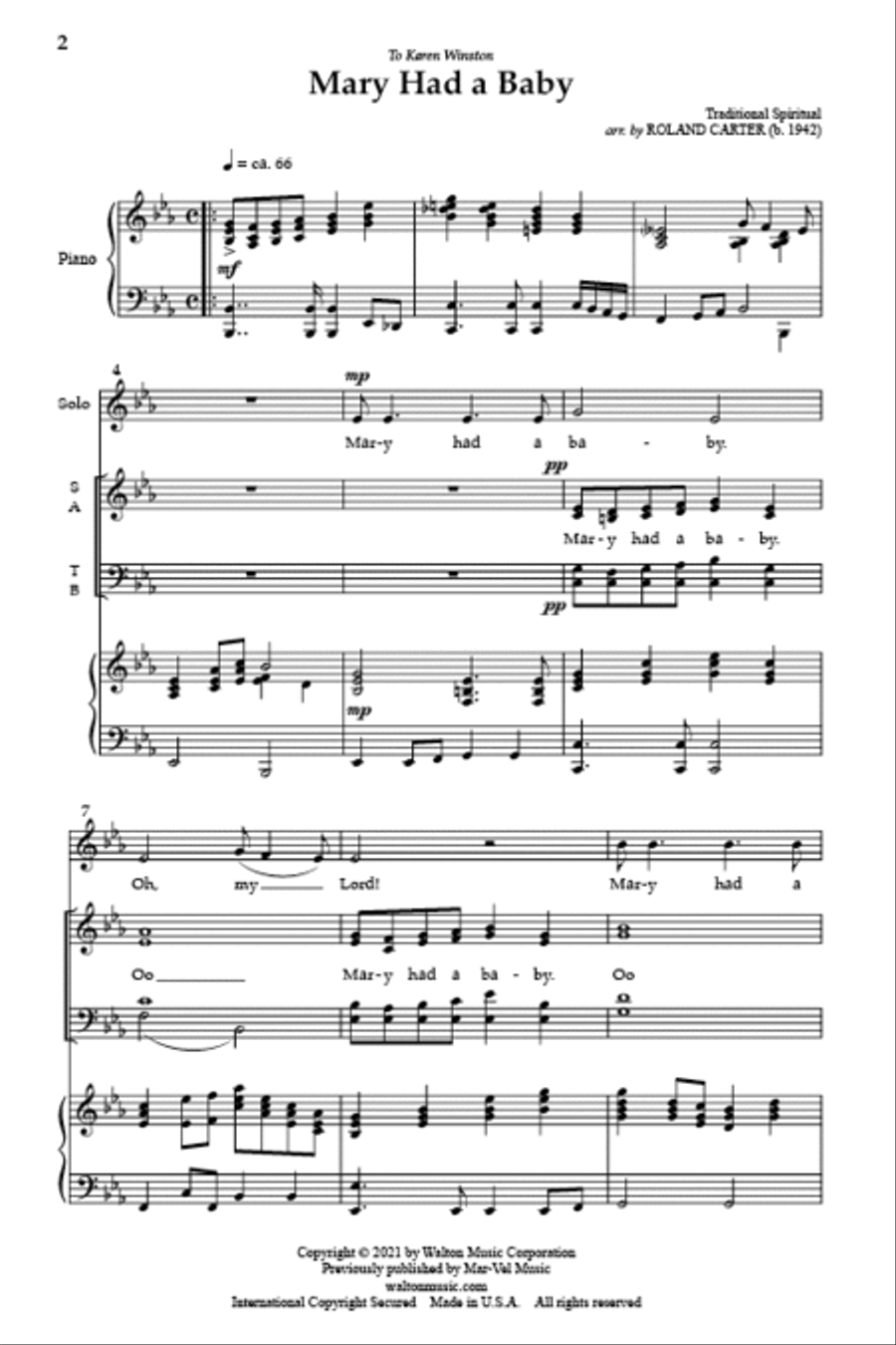 Mary Had a Baby 4-Part scores gallery preview page 2