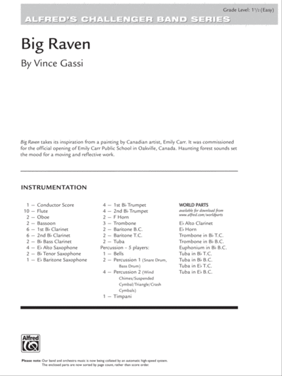 Big Raven: Score Concert Band scores gallery preview page 1