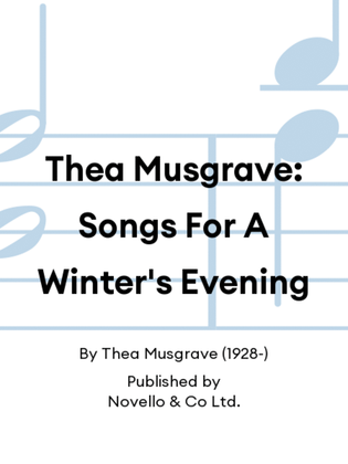 Book cover for Thea Musgrave: Songs For A Winter's Evening