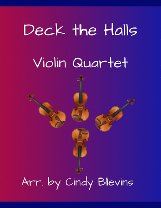 Book cover for Deck the Halls, for Violin Quartet