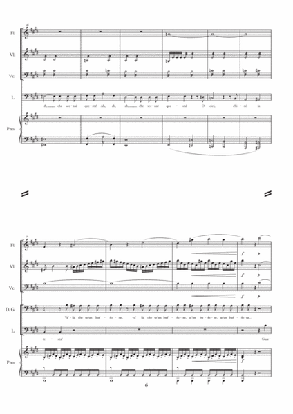 "O statua gentilissima" - "Don Giovanni" (Mozart) - arr. for flute, violin, cello, piano and vocal (