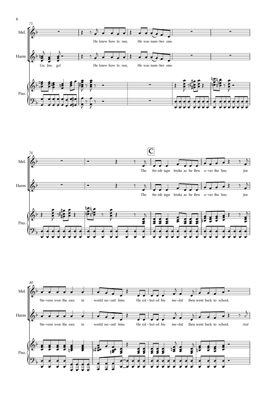 The Legend Of Joe Stevens, King Of The Track Choir scores gallery preview page 6