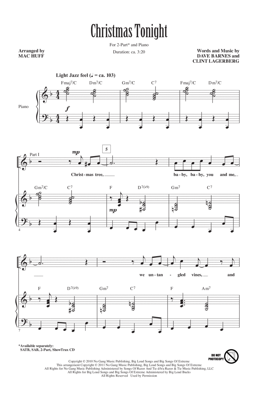 Christmas Tonight 2-Part scores gallery preview page 1