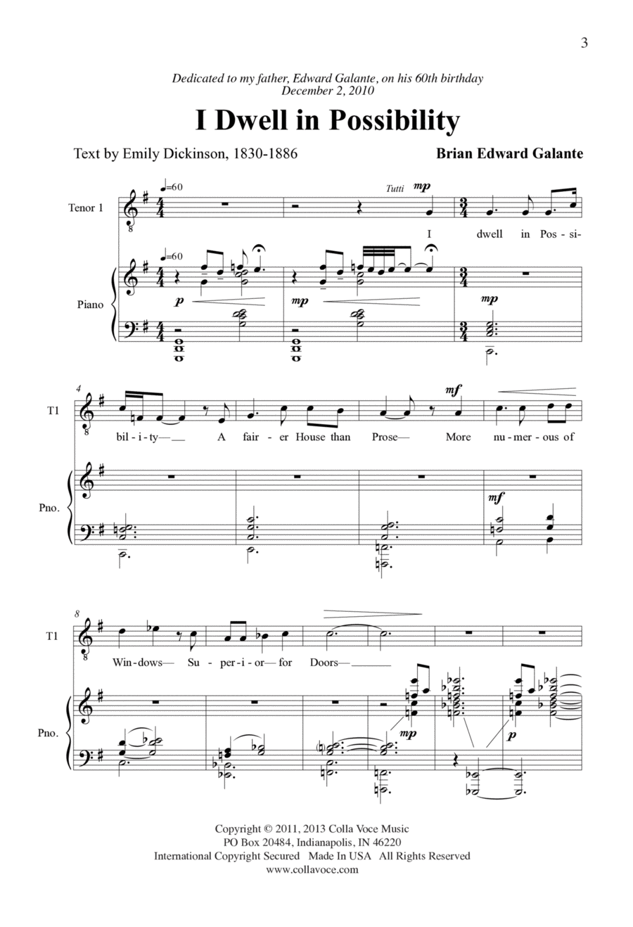 I Dwell In Possibility I Dwell In Possibility TTBB scores gallery preview page 1