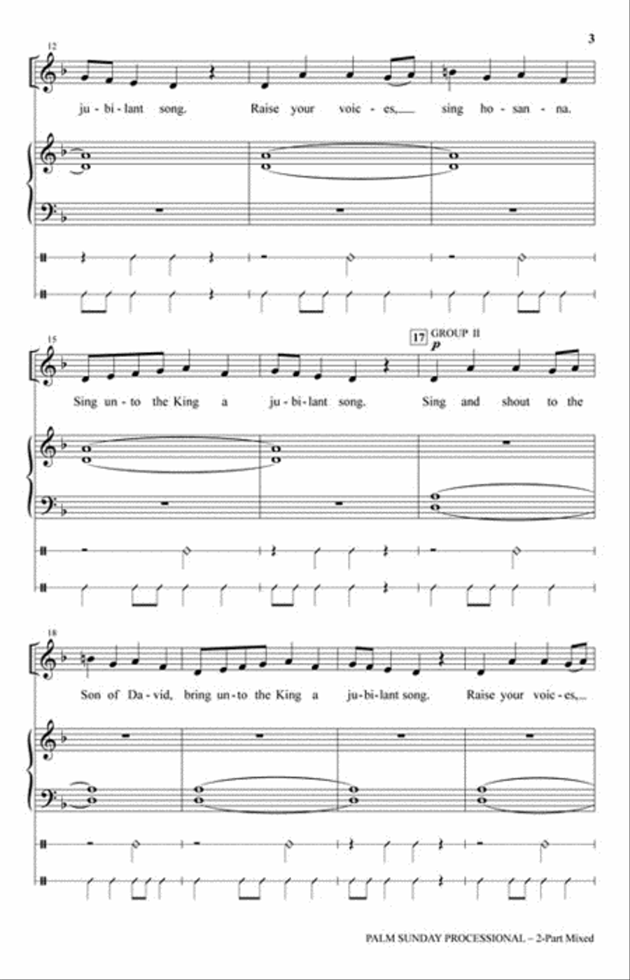 Palm Sunday Processional 2-Part scores gallery preview page 3