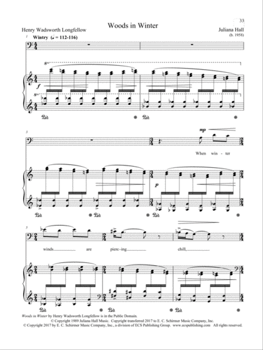 Stopping by Woods on a Snowy Evening from Winter Windows Baritone Voice scores gallery preview page 2