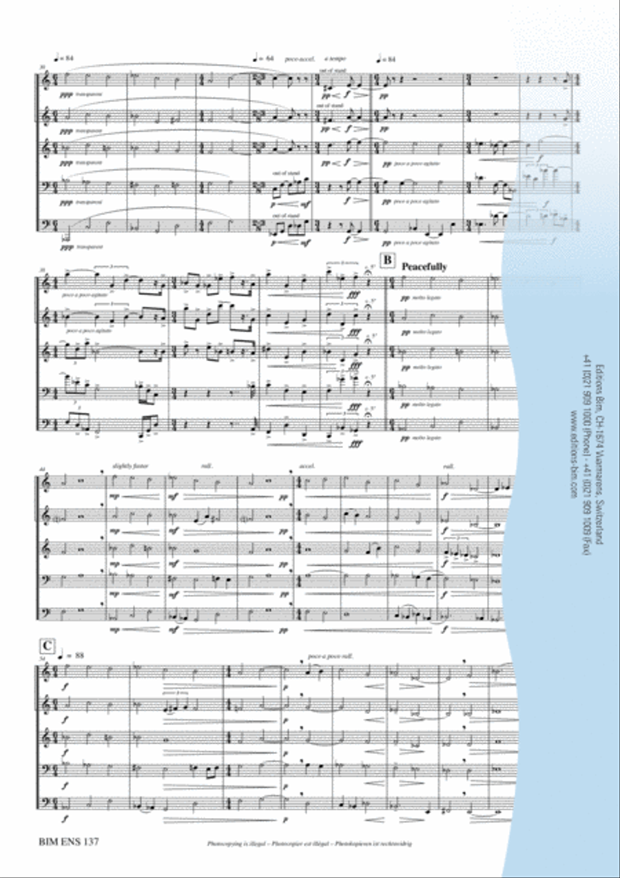 Distant Voices Brass Quintet scores gallery preview page 7