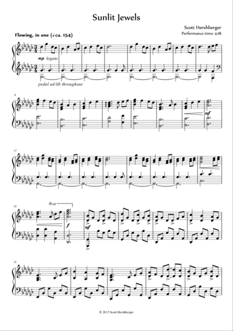 Sunlit Jewels Sunlit Jewels Piano Solo scores gallery preview page 1