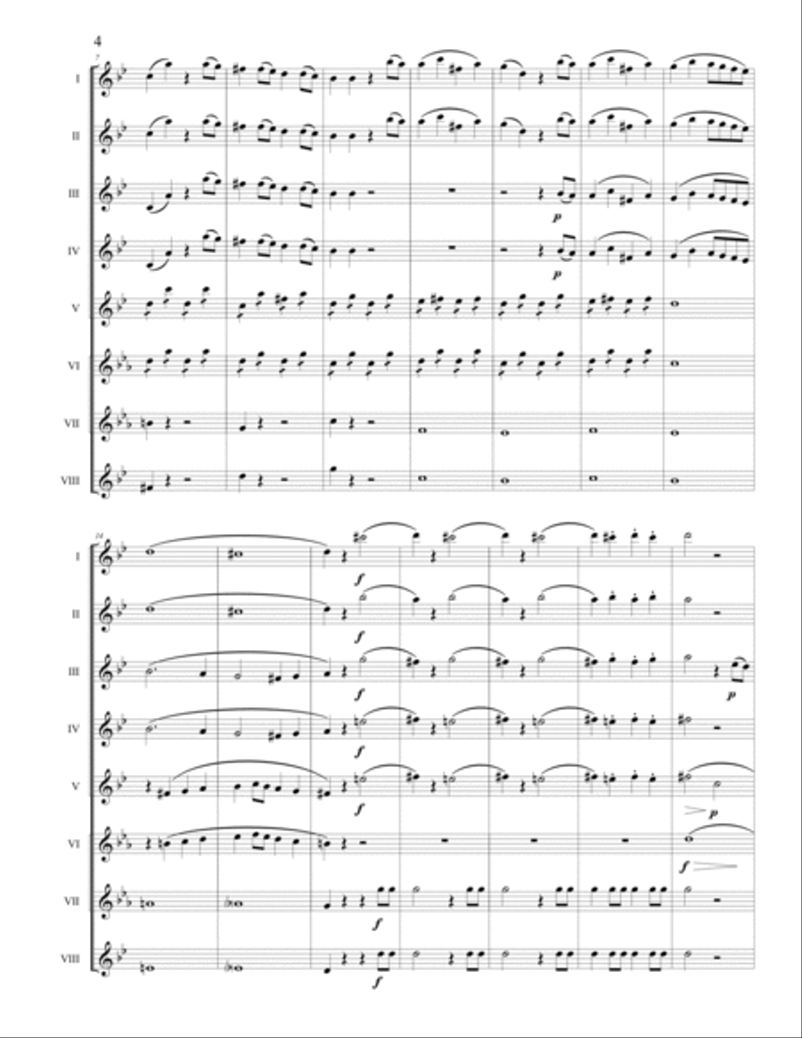 Symphony No. 40 in g minor, K. 550 Woodwind Ensemble scores gallery preview page 4