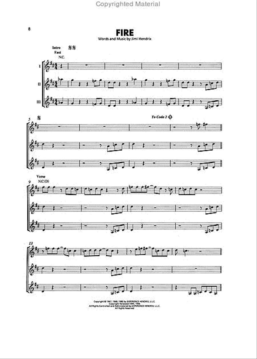 Jimi Hendrix Guitar Ensemble scores gallery preview page 6