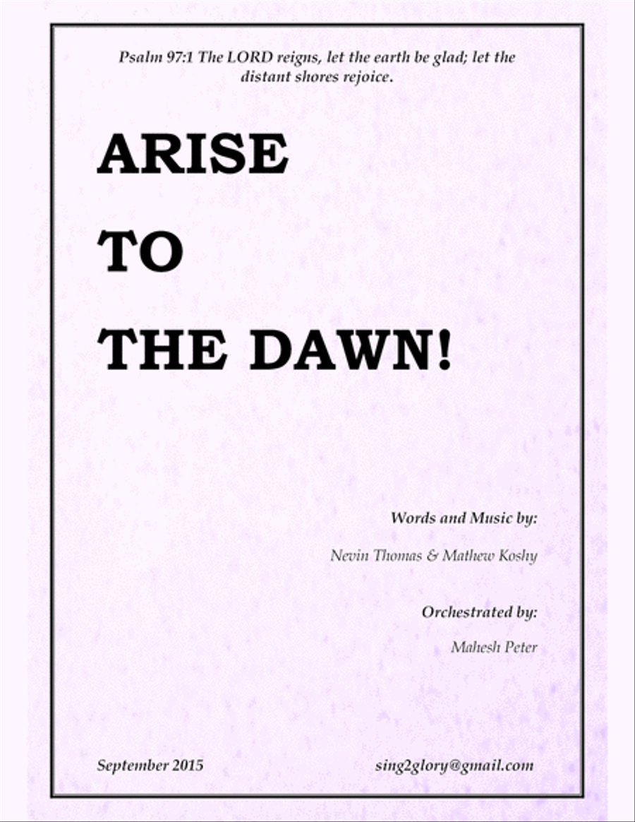 Arise to the Dawn - SATB Christmas Anthem 4-Part scores gallery preview page 1