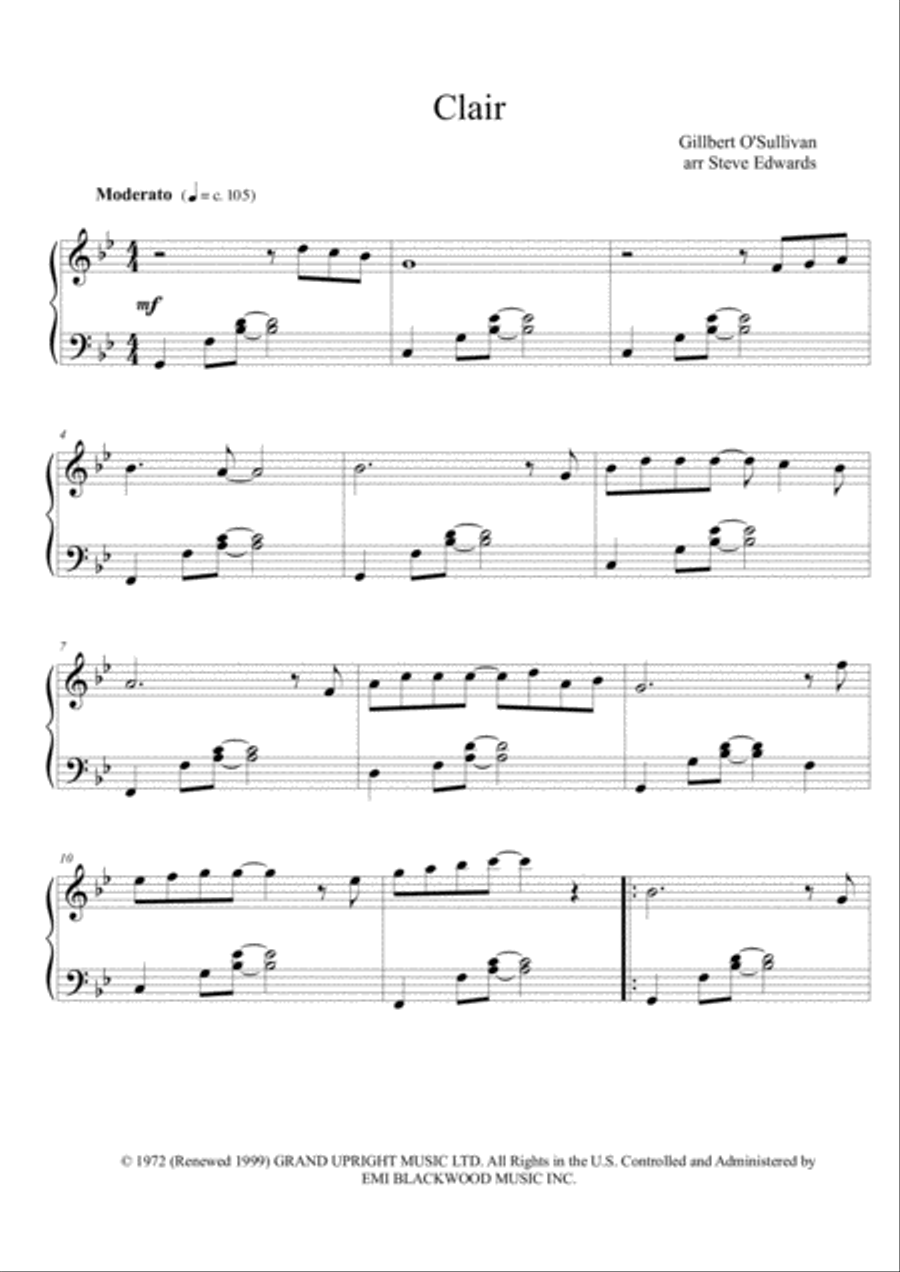 Clair Piano Solo scores gallery preview page 3