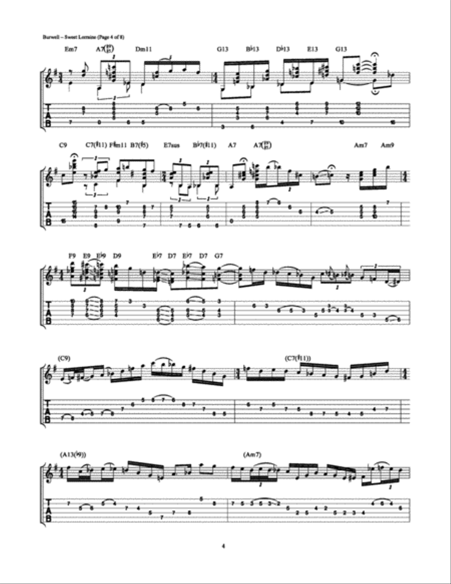 Sweet Lorraine Electric Guitar scores gallery preview page 4