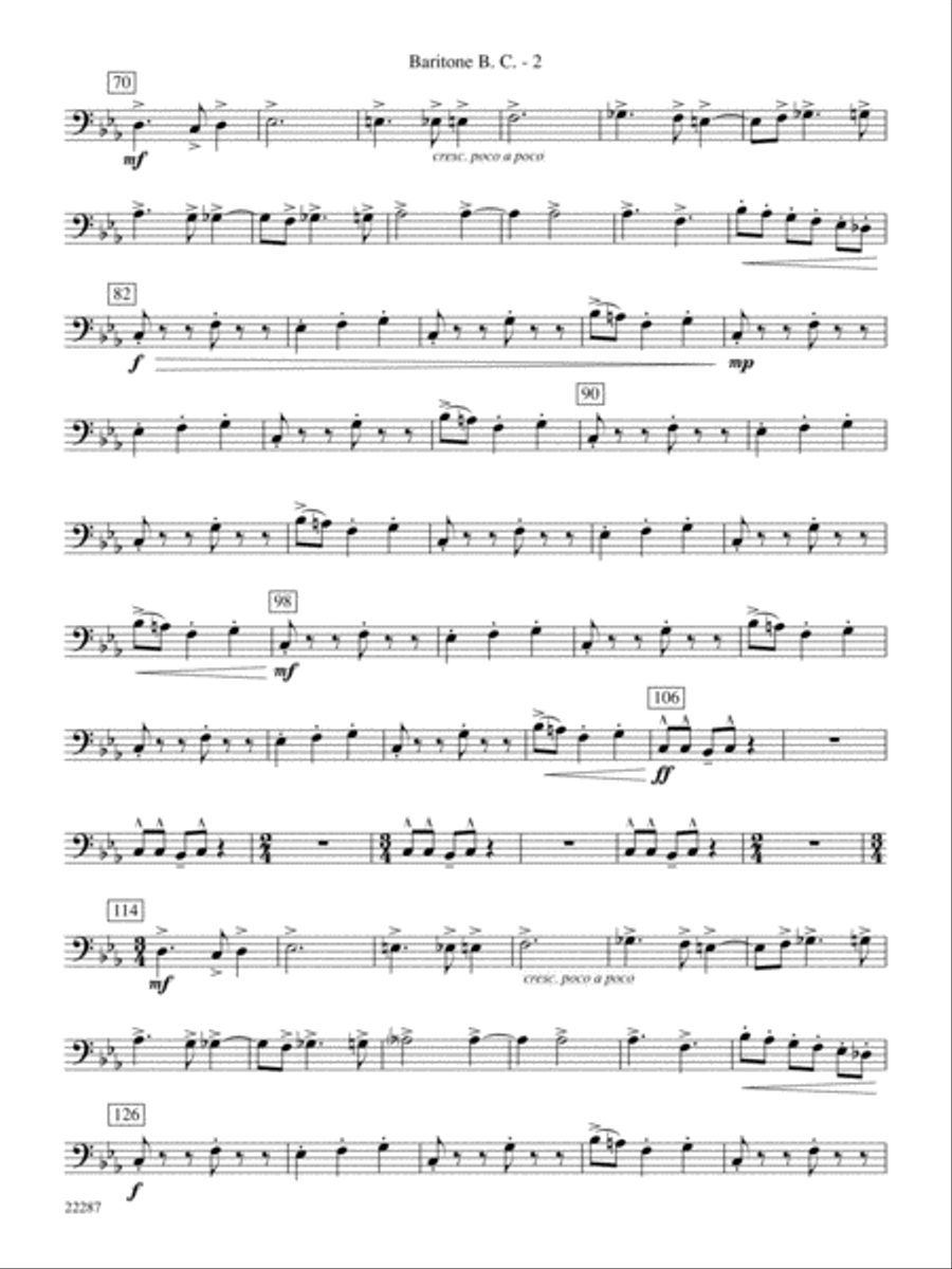 Primordial Overture: Baritone B.C. Concert Band scores gallery preview page 2