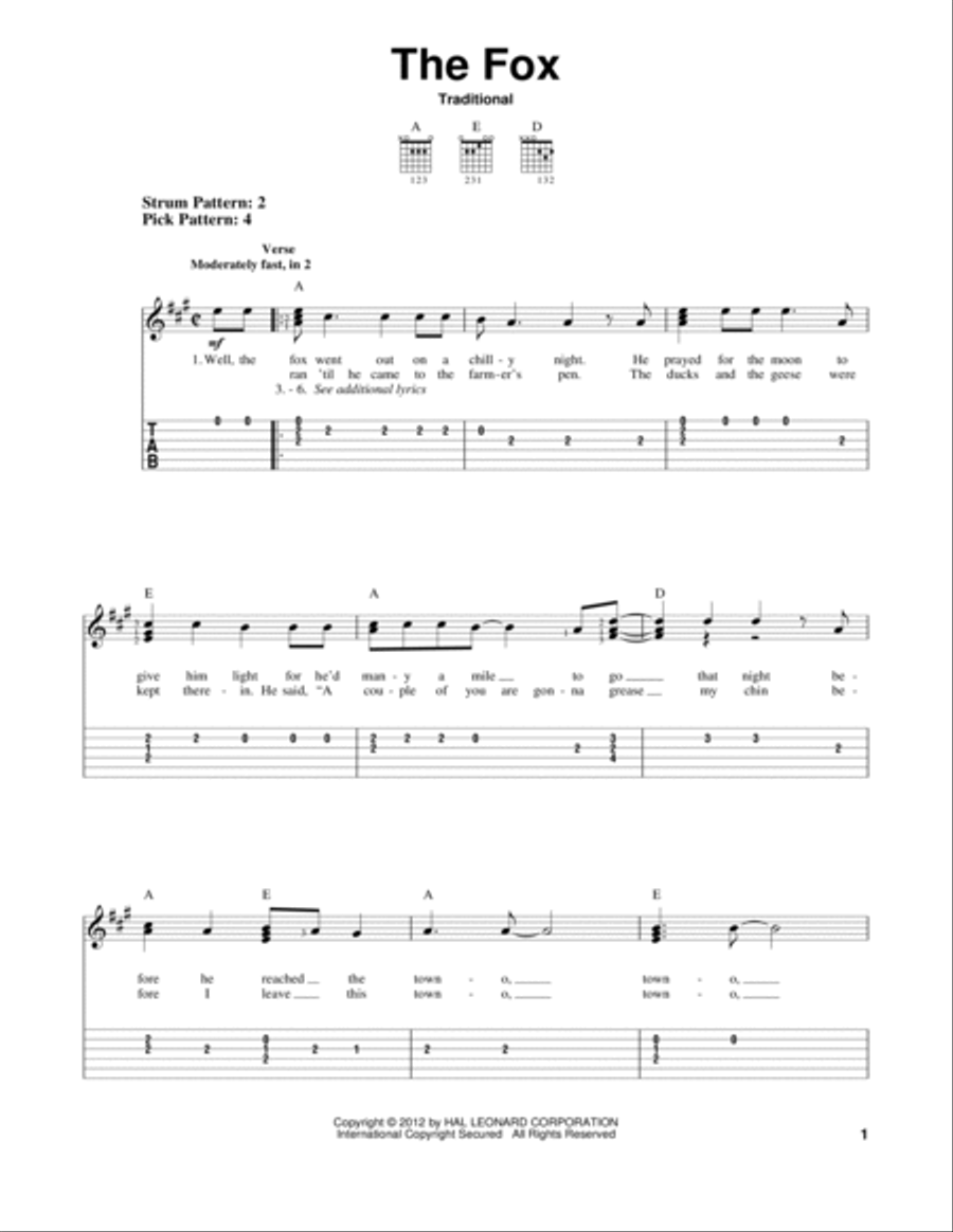 The Fox Acoustic Guitar scores gallery preview page 1