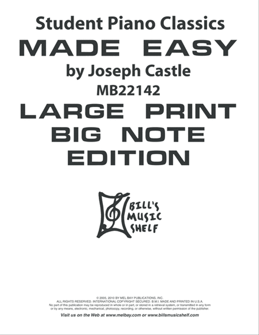 Student Piano Classics Made Easy - Big Note/Large Print Edition Piano Method scores gallery preview page 2