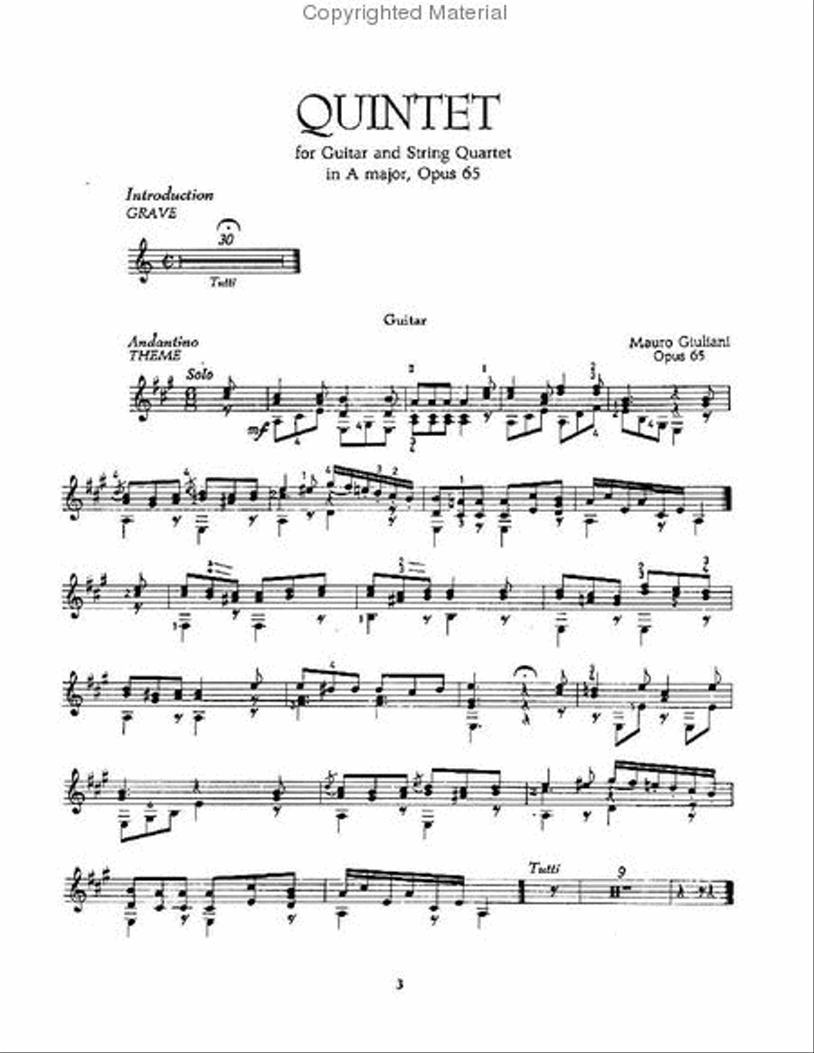 Giuliani - Guitar Quintet in A Major, Op. 65 Guitar Ensemble scores gallery preview page 2