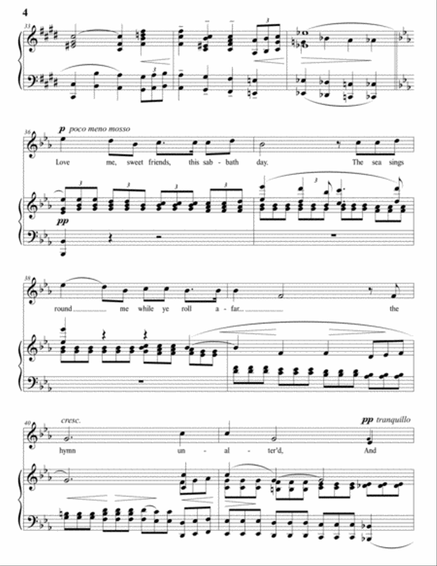 ELGAR: Sabbath morning at sea, Op. 37 no. 3 (transposed to E major) Voice scores gallery preview page 5