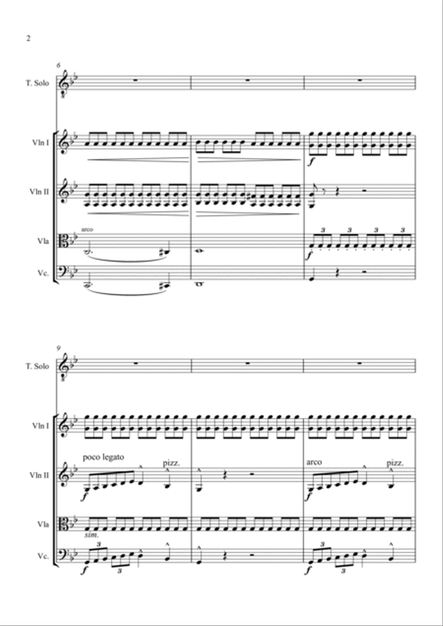 Der Erlkonig (The Erlking) for tenor and string quartet String Quartet scores gallery preview page 2