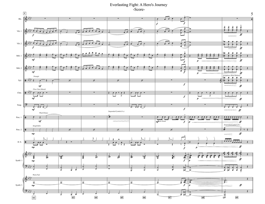 Everlasting Fight: A Hero's Journey (percussion ensemble piece) Percussion Ensemble scores gallery preview page 5