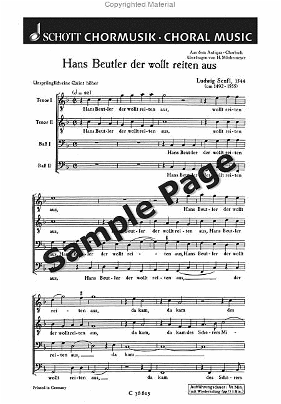 Widmann E O Musica Liebliche Kunst Men's Choir scores gallery preview page 2