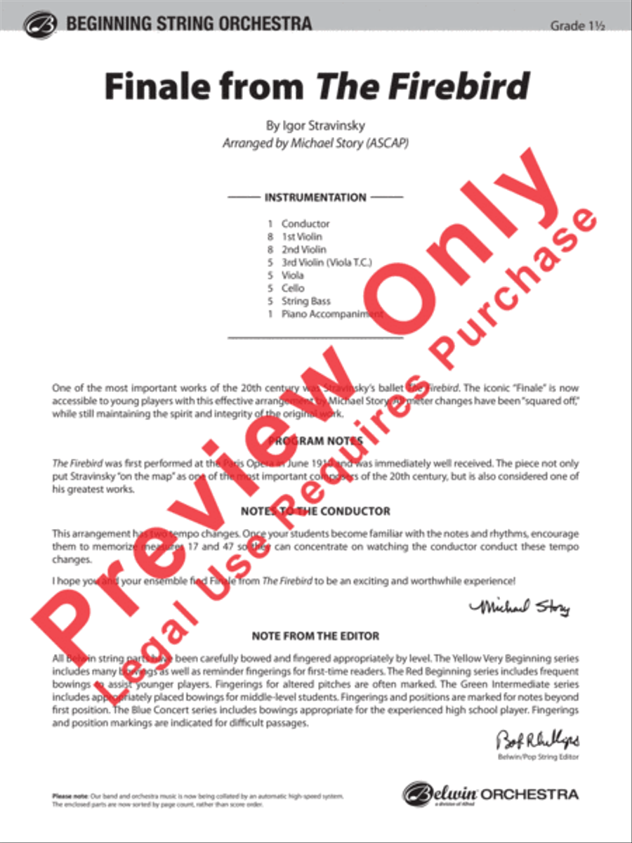 Finale from The Firebird String Orchestra scores gallery preview page 9